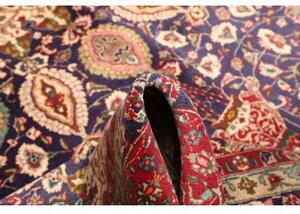 Tappeto Tabriz Medaglione Floreale Blu Notte Rosso Cremisi 300x395 Cm