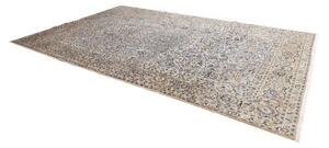 Tappeto Kashan Medaglione Floreale Avorio Blu 250x392 Cm