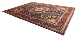 Tappeto Tabriz Medaglione Floreale Blu Notte Rosso Cremisi 300x395 Cm