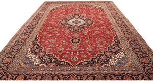 Tappeto Ardakan Medaglione Floreale Rosso Blu Scuro 305x415 Cm