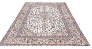 Tappeto Kashan Medaglione Floreale Avorio Blu 195x300 Cm
