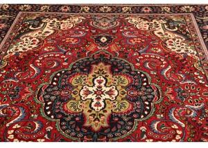 Tappeto Tabriz Medaglione Floreale Rosso Blu Scuro 200x295 Cm