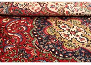 Tappeto Tabriz Medaglione Floreale Rosso Blu Scuro 200x295 Cm