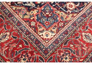 Tappeto Mahal Medaglione Floreale Blu Notte Rosso Mattone 270x365 Cm