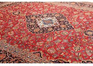 Tappeto Ardakan Medaglione Floreale Rosso Blu Scuro 305x415 Cm