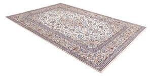 Tappeto Kashan Medaglione Floreale Avorio Blu 195x300 Cm