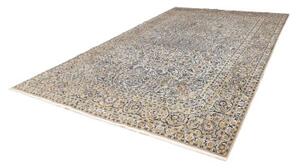 Tappeto Kashan Medaglione Floreale Avorio Blu 250x392 Cm