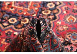 Tappeto Mashad Medaglione Floreale Rosso Blu Scuro 302x384 Cm