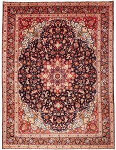 Tappeto Moud Medaglione Floreale Rosso Scuro Avorio 310x410 Cm