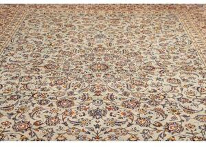Tappeto Kashan Medaglione Floreale Avorio Blu 305x407 Cm