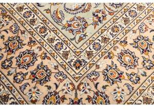 Tappeto Kashan Medaglione Floreale Avorio Blu 305x407 Cm