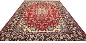 Tappeto Nadjafabad Medaglione Floreale Rosso Blu Scuro 268x370 Cm