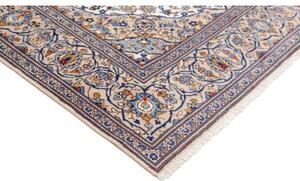 Tappeto Kashan Medaglione Floreale Avorio Blu 193x295 Cm