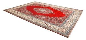 Tappeto Sarough Medaglione Floreale Rosso Bianco Avorio 267x368 Cm