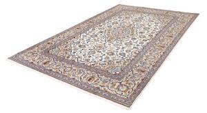 Tappeto Kashan Medaglione Floreale Avorio Blu 193x295 Cm