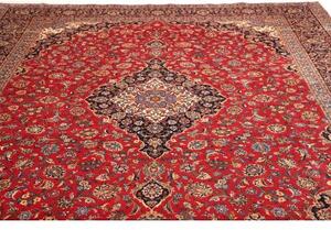 Tappeto Ardakan Medaglione Floreale Rosso Blu Scuro 300x396 Cm