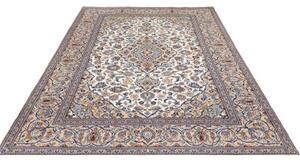 Tappeto Kashan Medaglione Floreale Avorio Blu 193x295 Cm