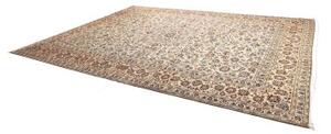 Tappeto Kashan Medaglione Floreale Avorio Blu 305x407 Cm