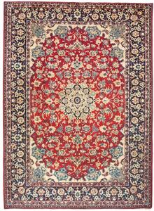 Tappeto Nadjafabad Medaglione Floreale Rosso Blu Scuro 268x370 Cm