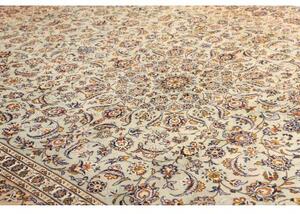 Tappeto Kashan Medaglione Floreale Avorio Blu 305x407 Cm