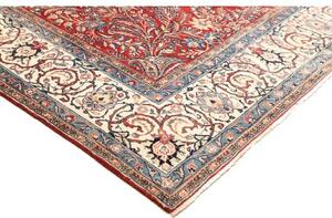 Tappeto Sarough Medaglione Floreale Rosso Bianco Avorio 267x368 Cm