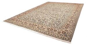 Tappeto Kashan Medaglione Floreale Avorio Blu 305x407 Cm