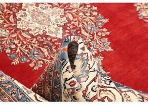 Tappeto Sarough Medaglione Floreale Rosso Bianco Avorio 267x368 Cm