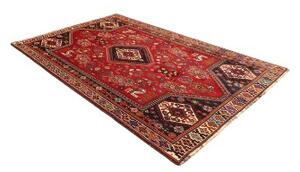 Tappeto Shiraz Stilizzato Rosso Blu Scuro 170x278 Cm