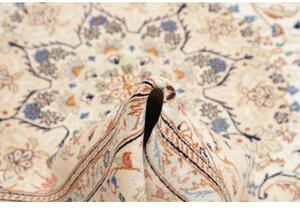 Tappeto Kashan Medaglione Floreale Avorio Blu 202x322 Cm