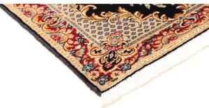 Tappeto Kerman Medaglione Floreale Blu Scuro Beige 65x90 Cm