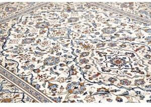 Tappeto Kashan Medaglione Floreale Avorio Azzurro 196x310 Cm