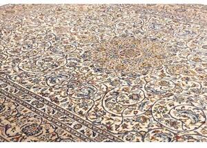 Tappeto Kashan Medaglione Floreale Avorio Blu Cobalto 297x393 Cm