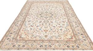 Tappeto Kashan Medaglione Floreale Avorio Blu 202x322 Cm