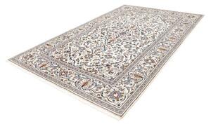 Tappeto Kashan Medaglione Floreale Avorio Azzurro 196x310 Cm