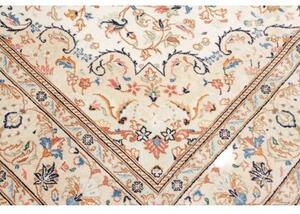 Tappeto Kashan Medaglione Floreale Avorio Blu 202x322 Cm