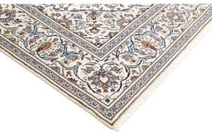 Tappeto Kashan Medaglione Floreale Avorio Azzurro 196x310 Cm