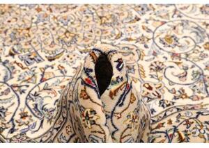 Tappeto Kashan Medaglione Floreale Avorio Blu Cobalto 297x393 Cm