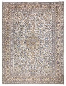 Tappeto Kashan Medaglione Floreale Avorio Blu Cobalto 297x393 Cm