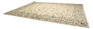 Tappeto Kashan Medaglione Floreale Verde Salvia Blu Scuro 333x455 Cm