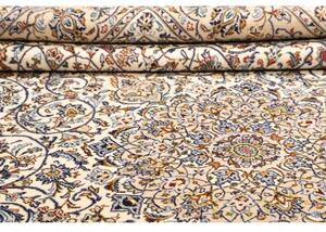 Tappeto Kashan Medaglione Floreale Avorio Blu Cobalto 297x393 Cm