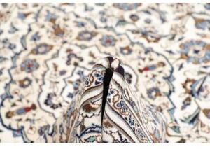 Tappeto Kashan Medaglione Floreale Avorio Azzurro 196x310 Cm