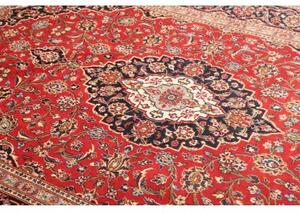 Tappeto Ardakan Medaglione Floreale Rosso Blu Scuro 198x300 Cm