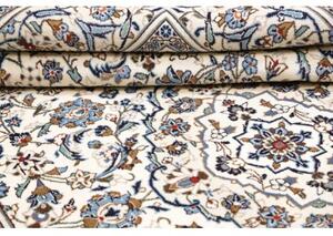 Tappeto Kashan Medaglione Floreale Avorio Azzurro 196x310 Cm