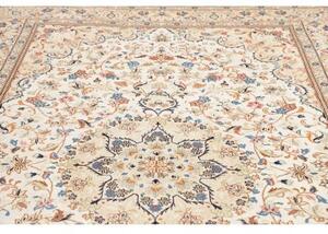 Tappeto Kashan Medaglione Floreale Avorio Blu 202x322 Cm