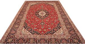 Tappeto Ardakan Medaglione Floreale Rosso Blu Scuro 198x300 Cm
