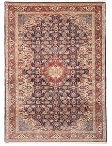 Tappeto Sarough Stilizzato Blu Scuro Rosso Mattone 105x144 Cm