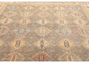 Tappeto Kazak Washed Geometrico Grigio Azzurro 245x304 Cm