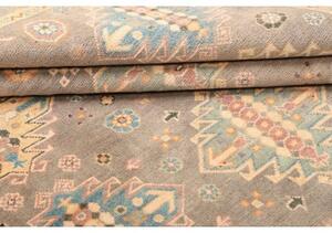 Tappeto Kazak Washed Geometrico Grigio Azzurro 245x304 Cm