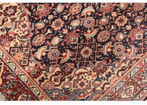 Tappeto Sarough Stilizzato Blu Scuro Rosso Mattone 105x144 Cm