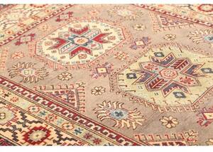 Tappeto Kazak Washed Geometrico Tortora Rosso Mattone 167x242 Cm